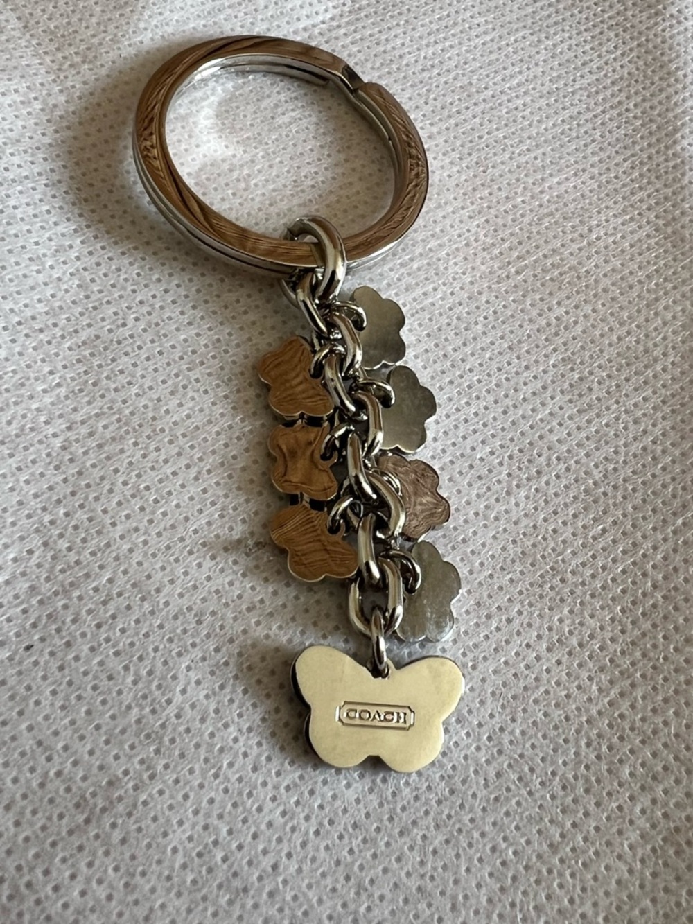 Coach vintage silver enamel multi color butterfly keychain 2003 butterflies key - Picture 3 of 6
